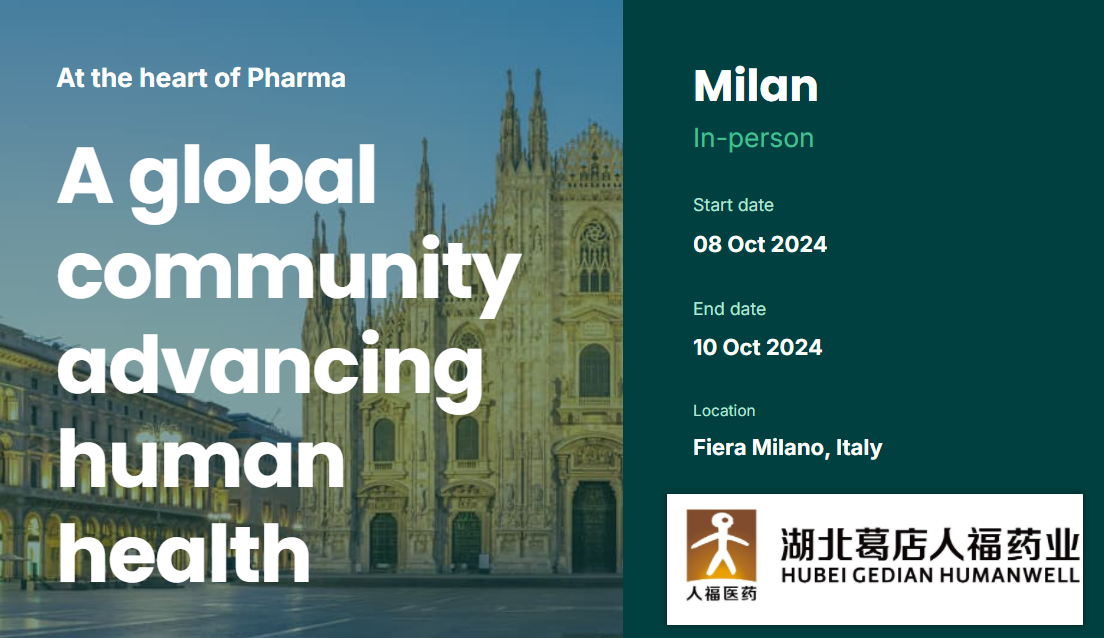 Bisitahin kami sa Milan CPHI - Booth 3A65!